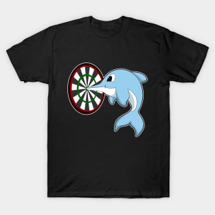 Dolphin at Darts with Dartboard T-Shirt